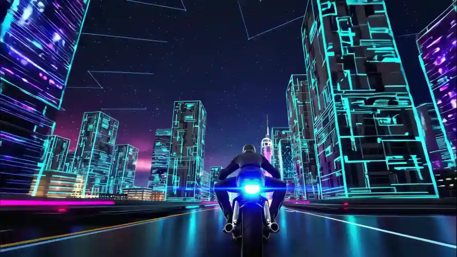 4k夜晚壁纸-夜景 - 道路-高楼「哲风壁纸」