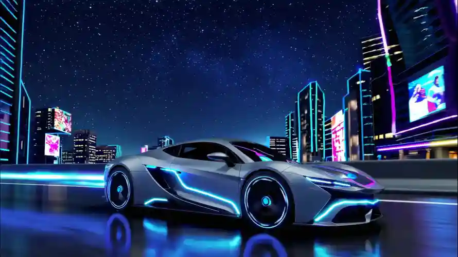 4k光影壁纸-夜景 - 星空-汽车「哲风壁纸」