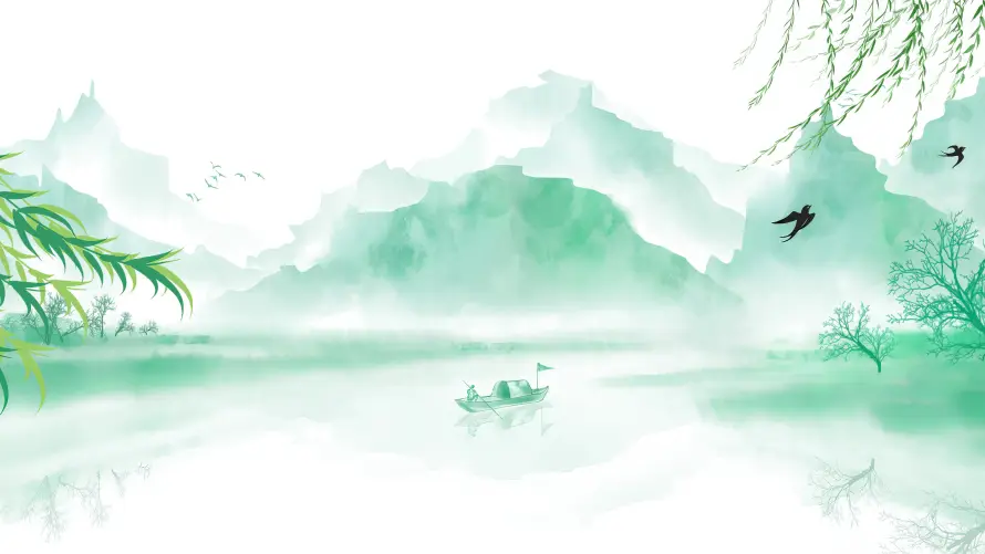 4k古风壁纸-国风 - 小船-山水「哲风壁纸」