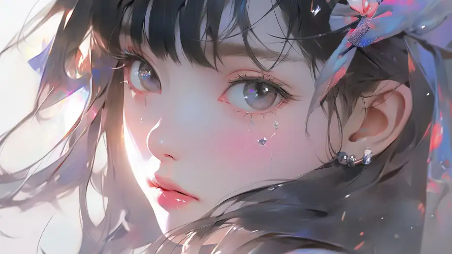 4k光影壁纸-插画 - 柔美-美女「哲风壁纸」