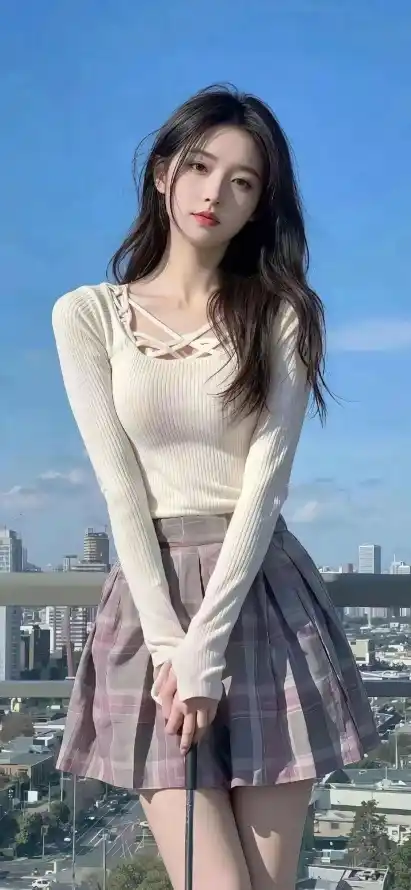 4k户外壁纸 - 清新 - 美女 - 蓝天「哲风壁纸」