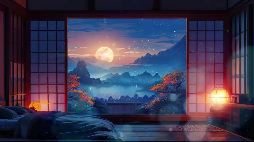 4kAI壁纸-和风 - 场景-夜景「哲风壁纸」