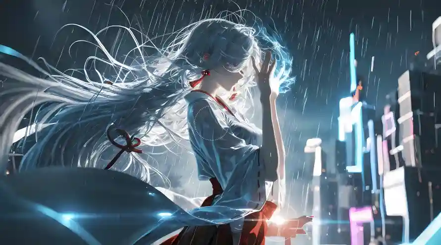2k下雨壁纸-光影 - 和服-和风「哲风壁纸」