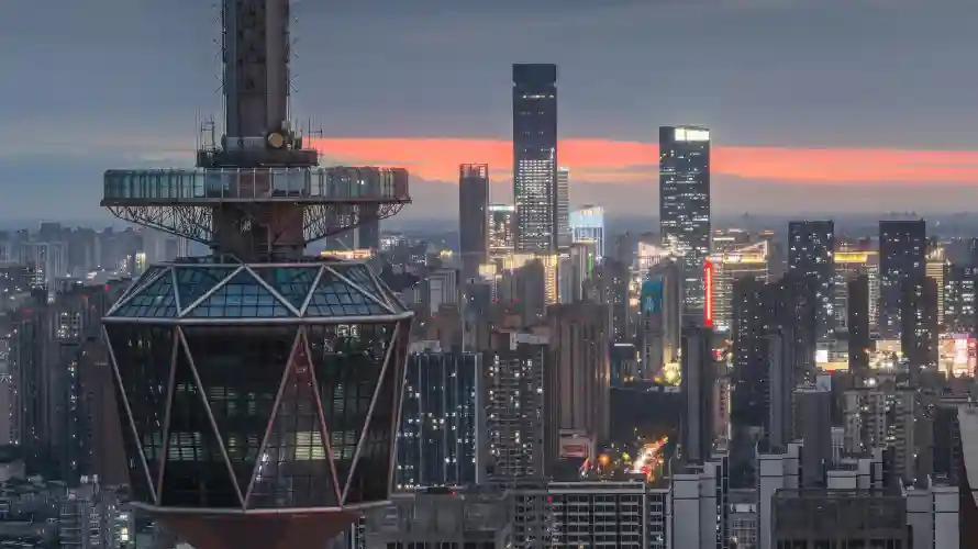 4k夜景壁纸-建筑 - 晚霞-灯光「哲风壁纸」