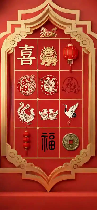 4k仙鹤壁纸 - 凤凰 - 剪纸 - 喜字「哲风壁纸」