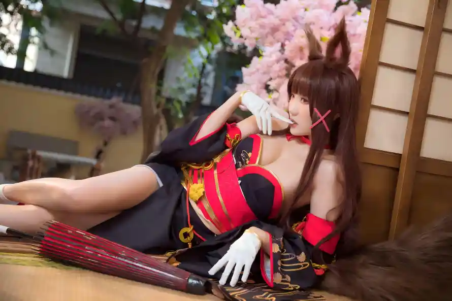 8k和服壁纸-尾巴 - 性感-樱花「哲风壁纸」