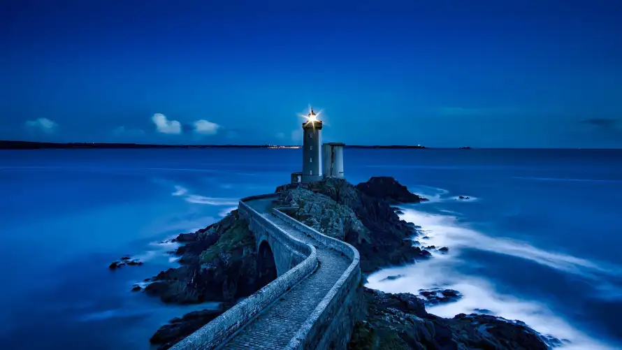 4k夜晚壁纸-夜空 - 大海-海岸「哲风壁纸」