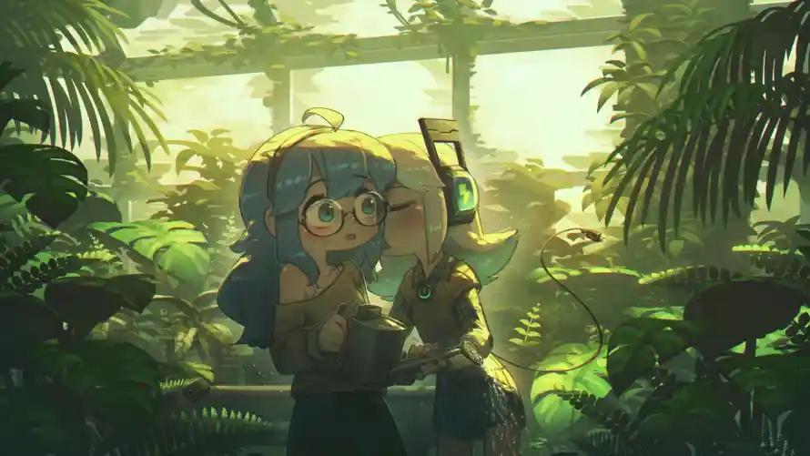 3k少女壁纸-温室 - 百合-眼镜「哲风壁纸」