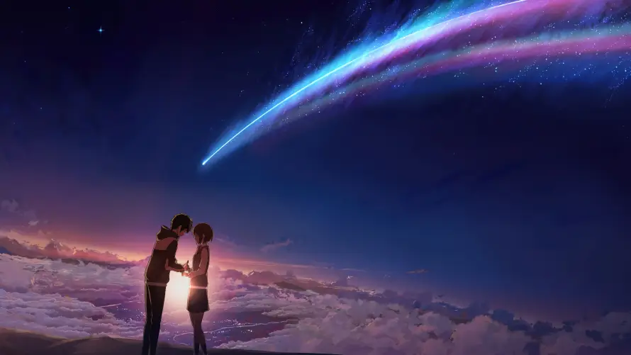 6k云层壁纸-夜空 - 彗星-情侣「哲风壁纸」