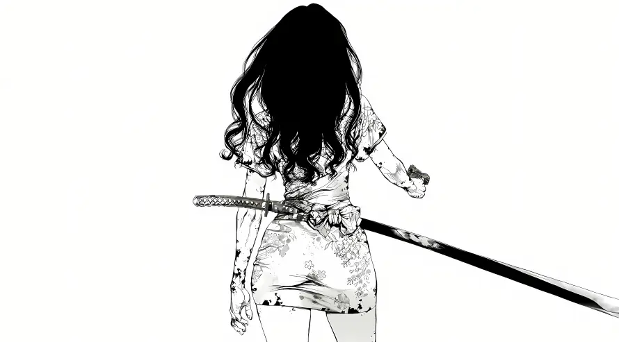 3k女性壁纸-背影 - 裙装-长剑「哲风壁纸」