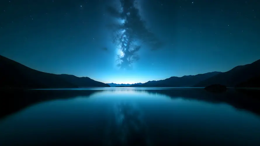 4k倒影壁纸-夜晚 - 夜空-宇宙「哲风壁纸」