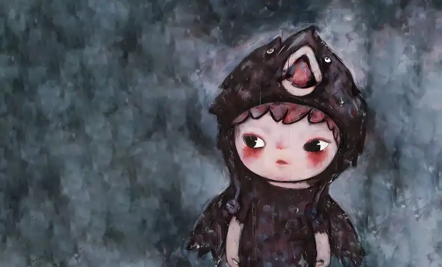 3k乌鸦壁纸-小孩 - 手绘-插画「哲风壁纸」