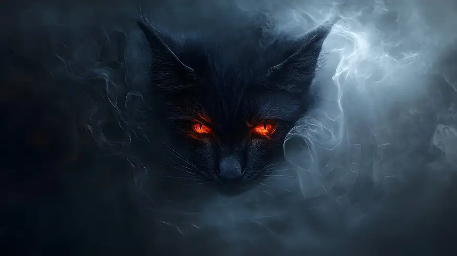 4k夜色壁纸-奇幻 - 烟雾-猫咪「哲风壁纸」