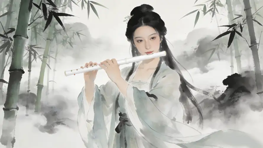 2k云雾壁纸-古装 - 吹箫-意境「哲风壁纸」 2k云雾壁纸-古装 - 吹箫-意境「哲风壁纸」