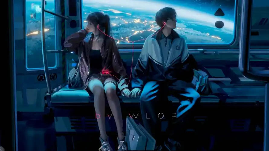 1k情侣壁纸-星空 - 现代-科技感「哲风壁纸」