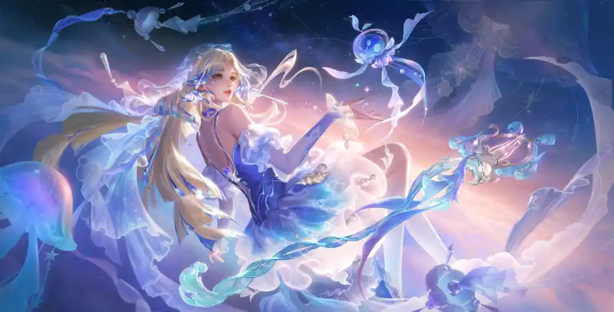 5k冰晶壁纸-梦幻 - 精灵-长发「哲风壁纸」