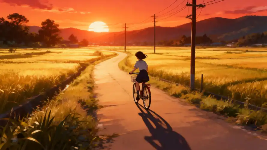 5k乡村壁纸-剪影 - 夕阳-日落「哲风壁纸」