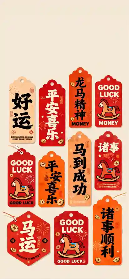 4k好运壁纸 - 小马 - 新年 - 春节「哲风壁纸」