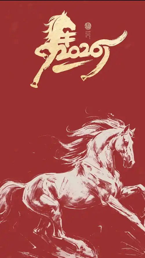 4k喜庆壁纸 - 马 - 奔马 - 新年「哲风壁纸」