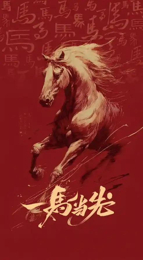 4k书法壁纸 - 马 - 吉祥 - 喜庆「哲风壁纸」