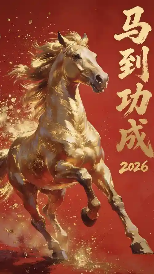 4k喜庆壁纸 - 马年 - 中国风 - 生肖马「哲风壁纸」