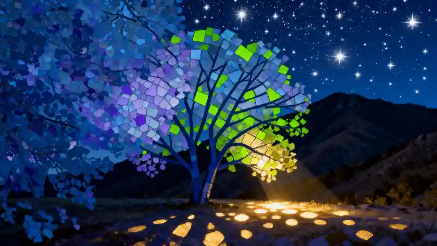 5k光影壁纸-夜景 - 夜空-山峦「哲风壁纸」