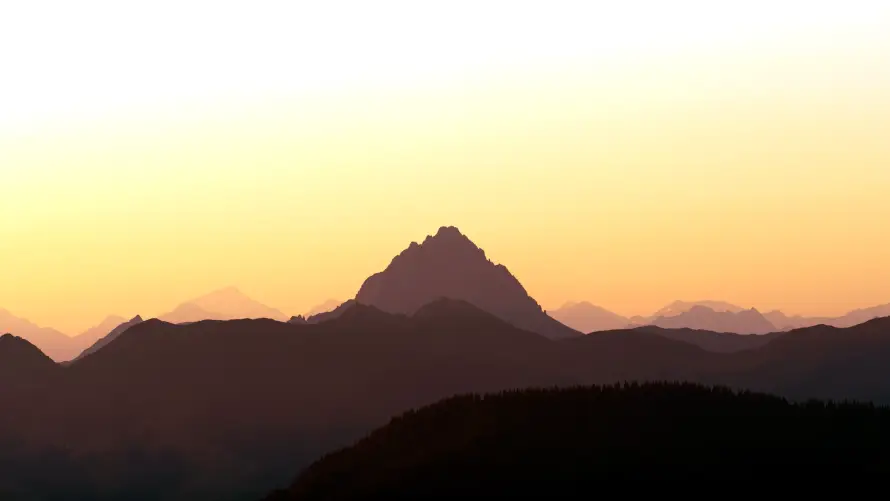 4k剪影壁纸-夕阳 - 山川-山影「哲风壁纸」