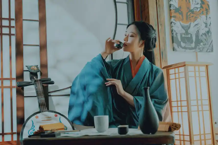 3k古装壁纸-古风 - 品茶-国风「哲风壁纸」