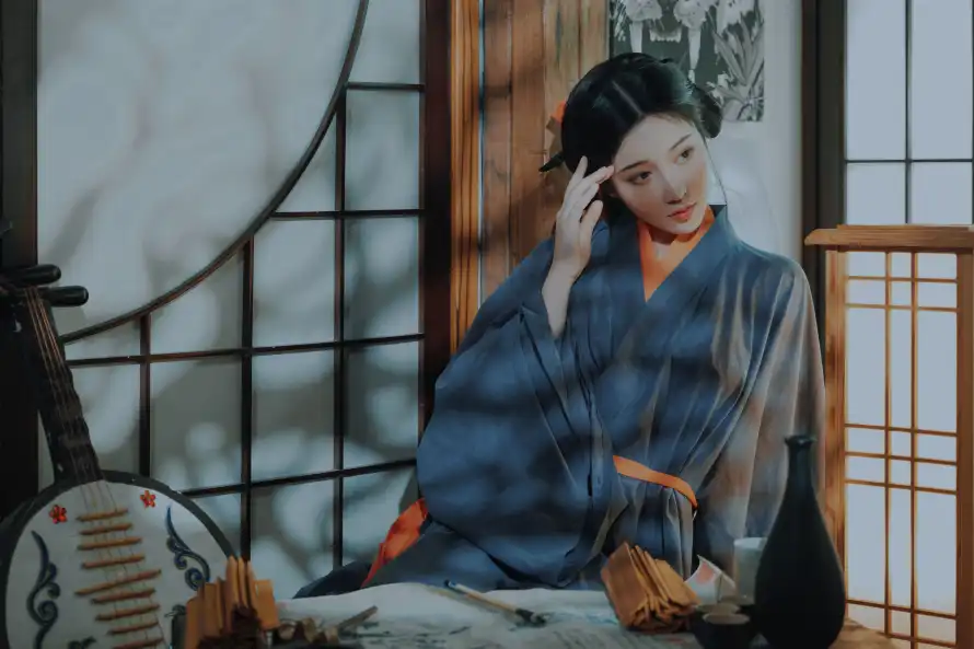3k古风壁纸-阮 - 汉服-窗格「哲风壁纸」