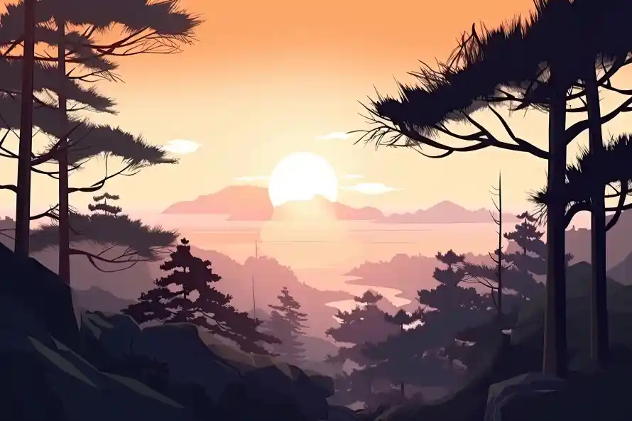 5k云海壁纸-傍晚 - 剪影-夕阳「哲风壁纸」