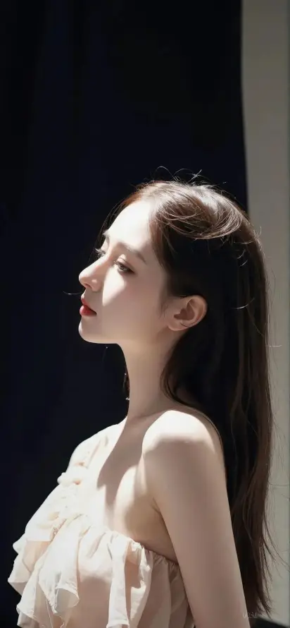 4k侧颜壁纸 - 美女 - Ios - 暗背景「哲风壁纸」