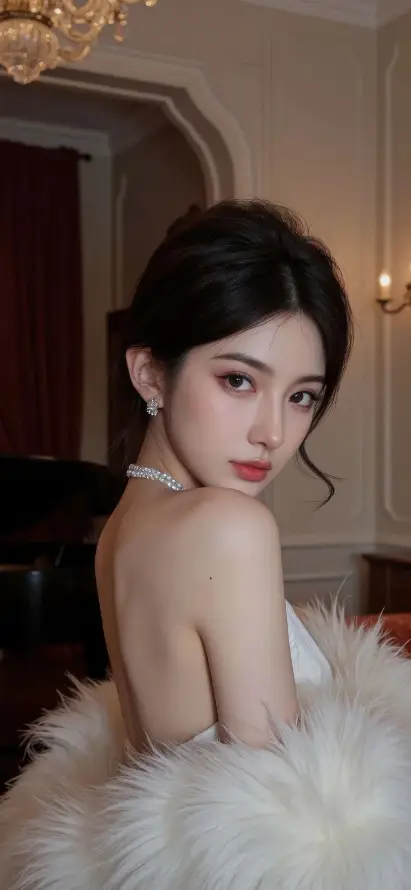 4k优雅壁纸 - 壁灯 - 拱门 - 美女「哲风壁纸」