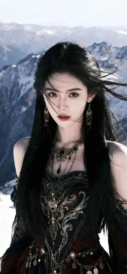 4k冷峻壁纸 - 古风 - 美女 - 长发「哲风壁纸」