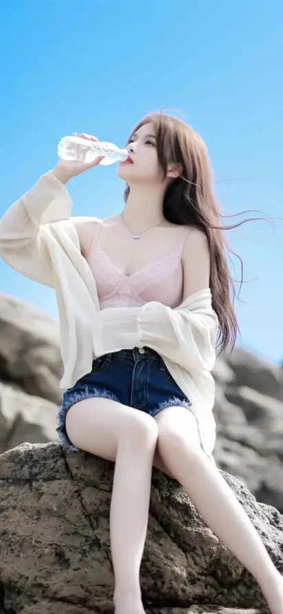 4k休闲壁纸 - 喝水 - 夏日 - 岩石「哲风壁纸」