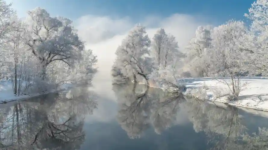 2k倒影壁纸-冬季 - 冰封-冰雪「哲风壁纸」