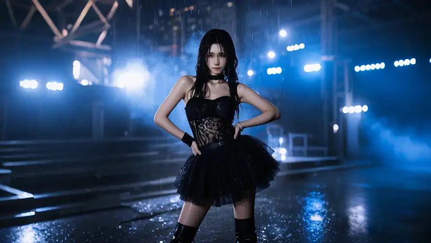 4k夜景壁纸-时尚 - 灯光-美女「哲风壁纸」