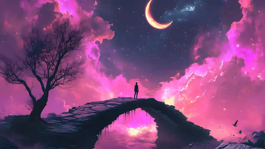 4k云彩壁纸-人物 - 剪影-夜空「哲风壁纸」