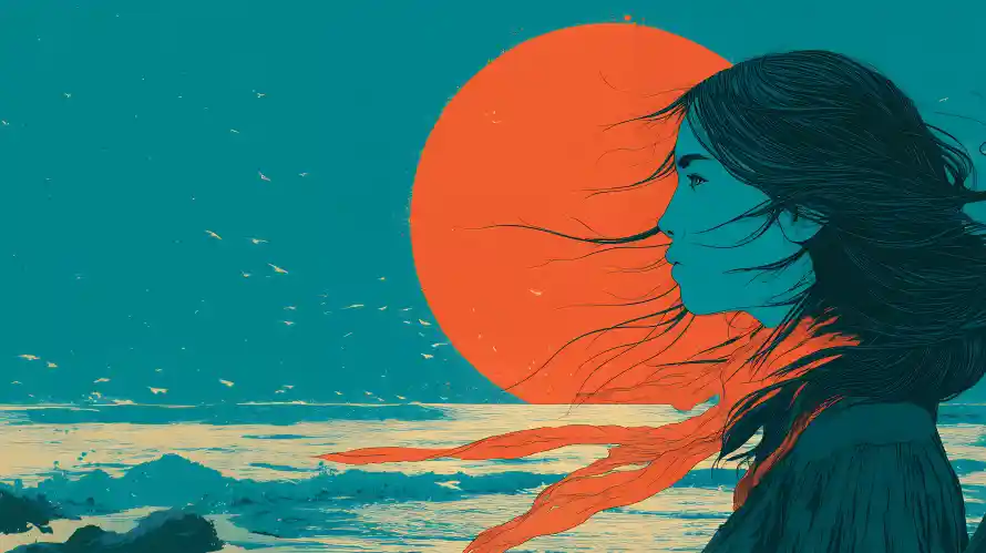 6k侧脸壁纸-奇幻 - 女子-海浪「哲风壁纸」