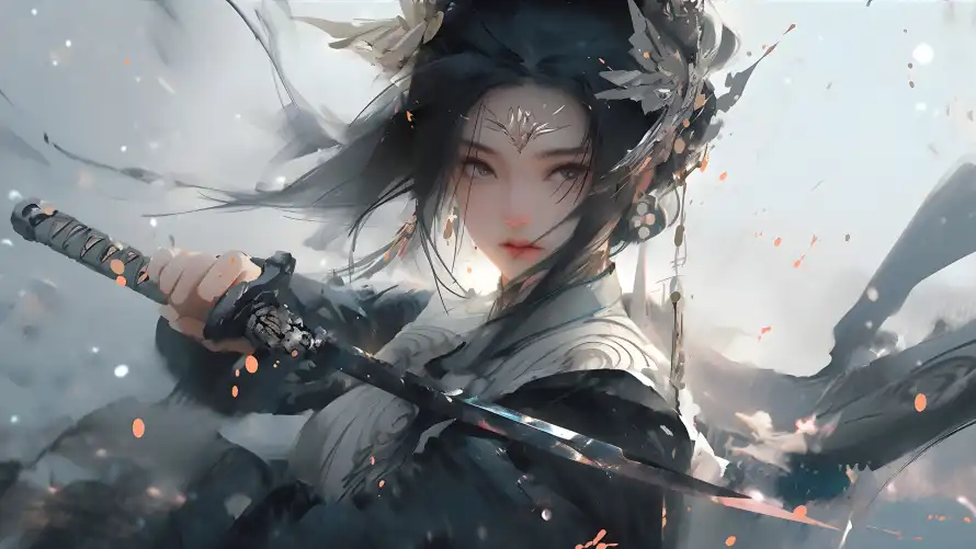 3k发饰壁纸-刀 - 古风-少女「哲风壁纸」