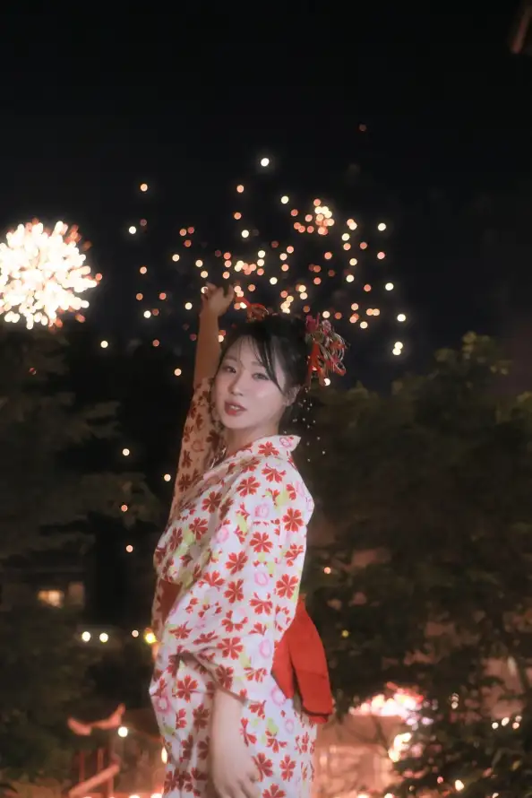 4k写真壁纸 - 和服 - 夜晚 - 夜景「哲风壁纸」