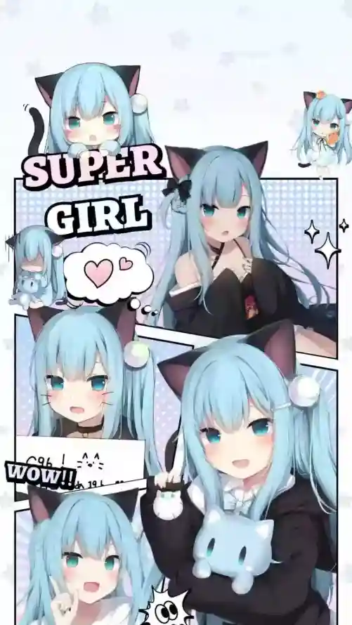 4k可爱壁纸 - 少女 - 心形 - 文字「哲风壁纸」