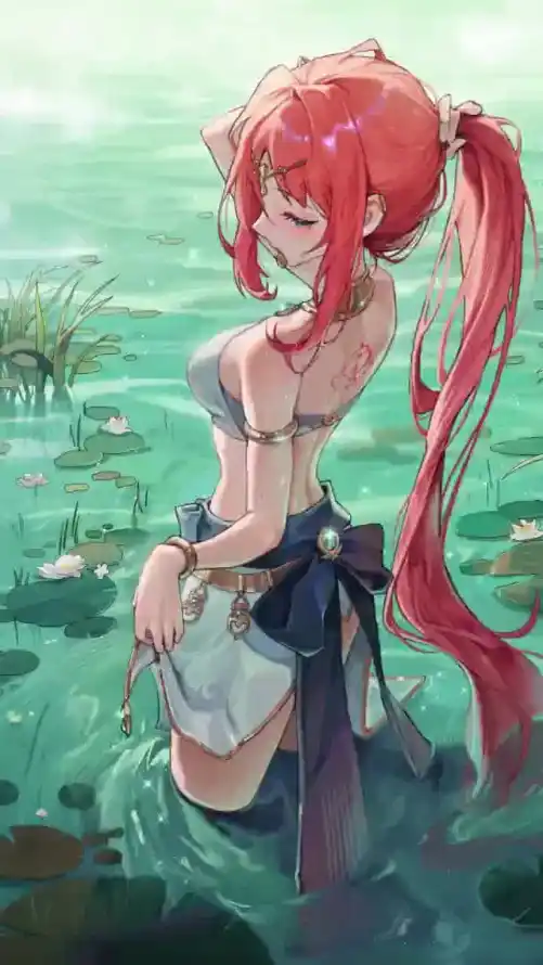 4k夏日壁纸 - 姬子 - 插画 - 水中「哲风壁纸」