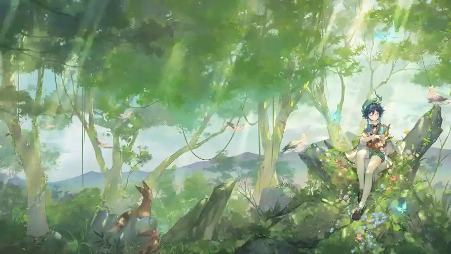 8k原神壁纸-森林 - 温迪-绿林「哲风壁纸」