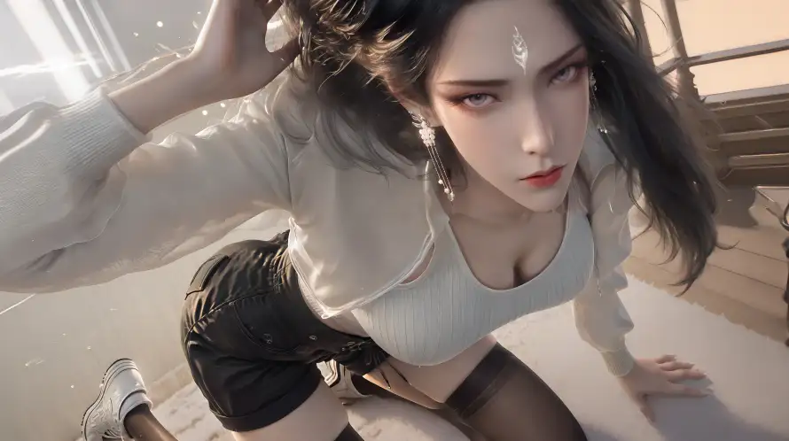 10k俯身壁纸-光影 - 写实-女性「哲风壁纸」