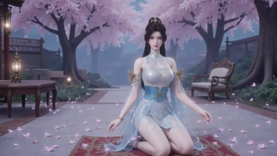 4k地毯壁纸-桌椅 - 灯笼-花瓣「哲风壁纸」