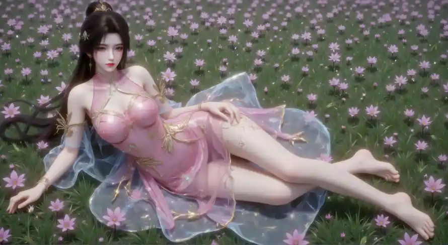 4k柔美壁纸-花朵 - 躺姿-仙侠风「哲风壁纸」