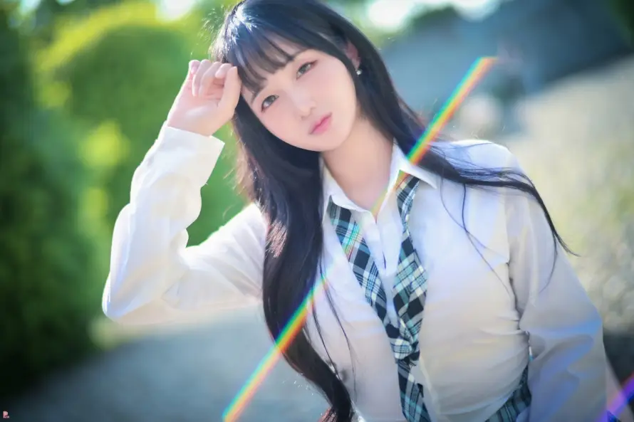 1k少女壁纸-彩虹 - 户外-日系「哲风壁纸」