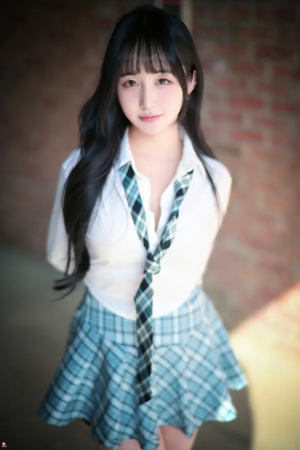 4k室内壁纸 - 少女 - 清新 - 砖墙「哲风壁纸」