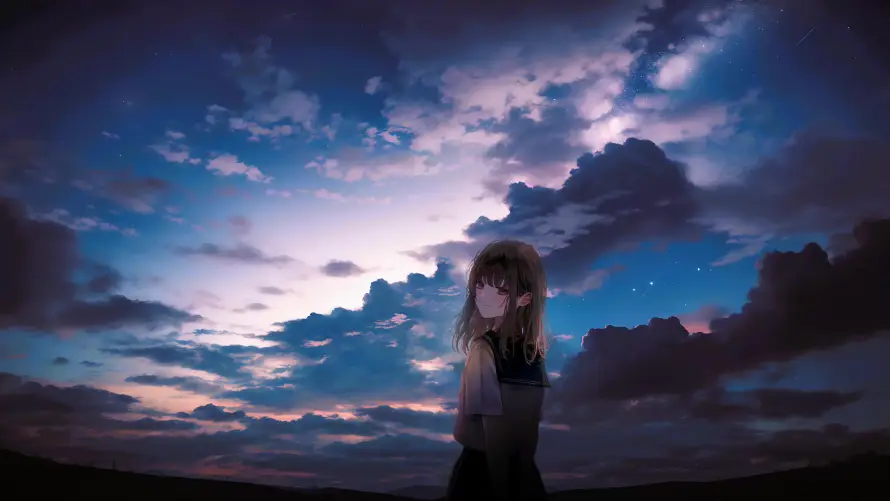 4k云朵壁纸-jk - 天空-少女「哲风壁纸」