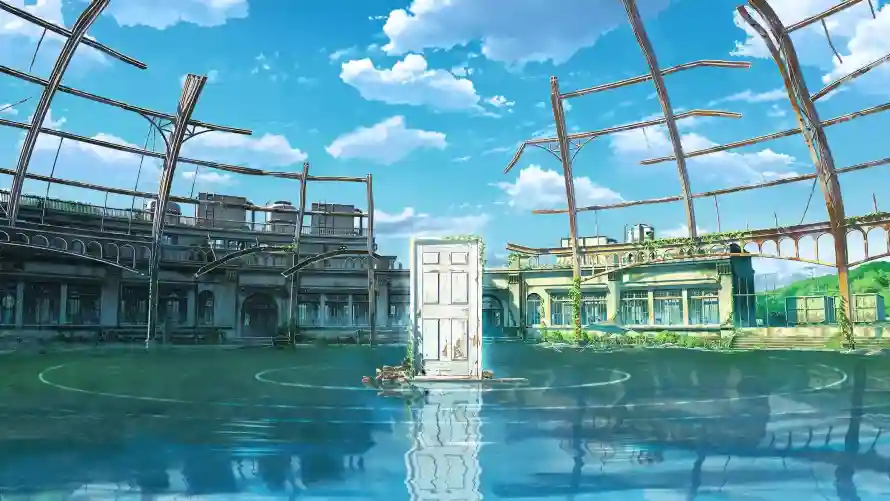 3k云朵壁纸-门 - 倒影-废墟「哲风壁纸」